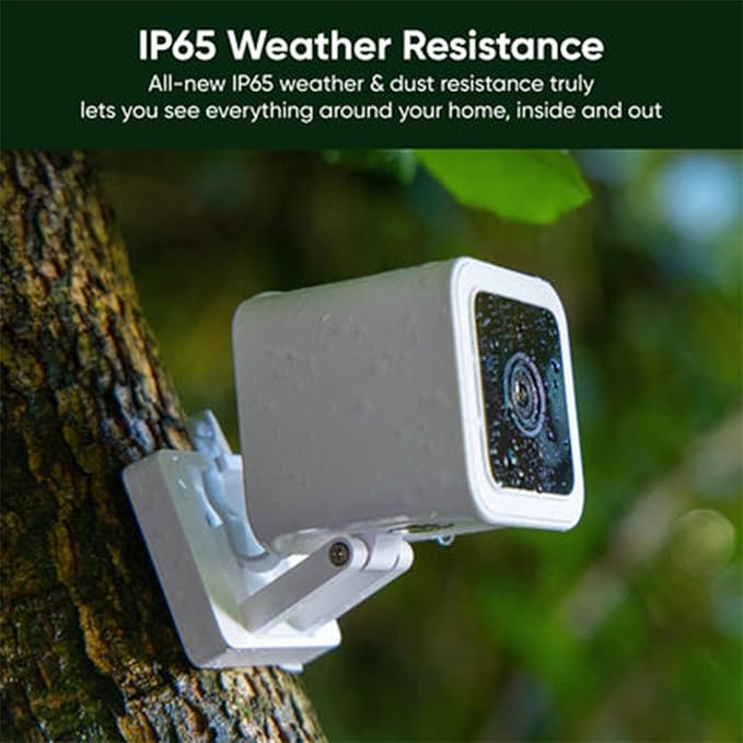 WYZE Cam v3, 1080P HD WiFi Wired Indoor/Outdoor Home Security Camera, Pet/Baby Monitor, Color Night Vision, 2-Way Audio, MicroSD Card Slot, Compatible with Alexa & Google - White