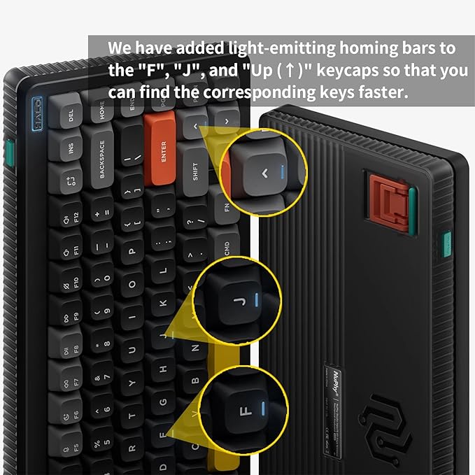 nuphy Halo75 V2 Mechancial Gaming Kyeboard,75% Wireless Hot Swappable Bluetooth Keyboard,83 Kyes RGB Backlit Keyboard,Support Bluetooth/2.4GHz/USB-C-Black Raspberry Switch