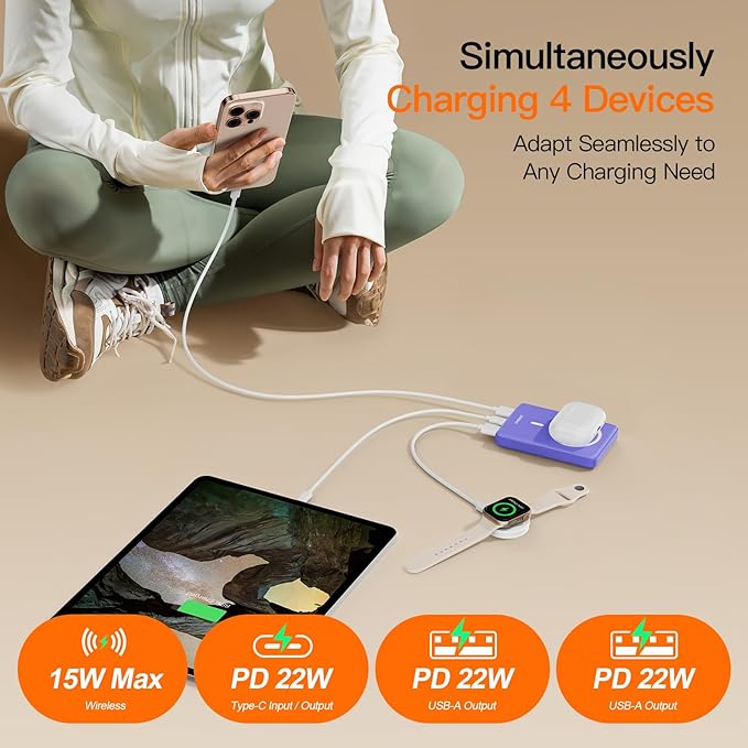 Magnetic Portable Charger, 16800mAh Wireless Power Bank, with 20W USB-C Fast Charging and LED Digital Display Magnetic Battery Pack, Compatible with iPhone 17/16/15/14/13/12 Full Series (2025)