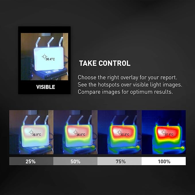 IR0019, Infrared (IR) Thermal Imager & Visible Light Camera with IR Resolution 76,800 Pixels & Temperature Range from -4~572°F, 9 Hz Refresh Rate