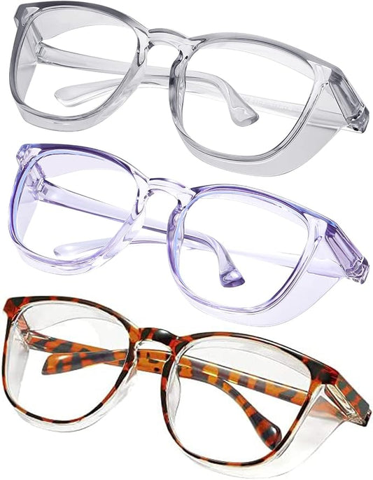 Safety glasses Goggles Nurses Protective Eyewear - Anti Fog Square Frame Stylish Clear Glasses for Women Men