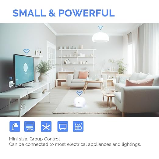 STERREN Smart Plug, Mini WiFi Plugs Compatible with Alexa & Google Assistant, Outlet Timer Socket with APP Group Controller Outlet for Home, 2.4G WiFi Only