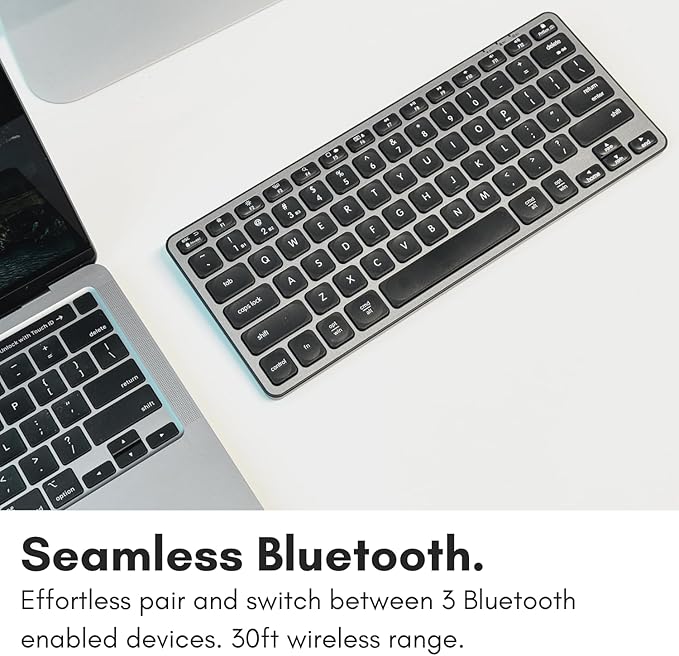 Macally Bluetooth Keyboard for Mac - Premium Compatible Wireless Apple Keyboard for MacBook Pro/Air, iMac, Mac mini/Pro, iPad, Laptop, and PC