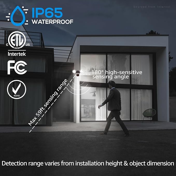 LEONLITE COB LED Security Light, Motion Sensor Flood Lights Outdoor, Aluminum, 3 Modes Motion Detector+Dusk to Dawn+Switch Control, 100-277V, Adjustable 2-Head, IP65, 5000K Daylight, ETL, Bronze