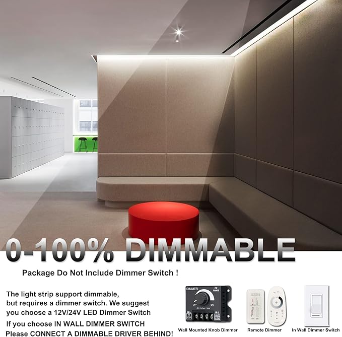 JOYLIT 24V COB LED Strip Lights 4000K Natural White Dual Row 16.4ft Waterproof 967LM/FT Ultra Bright CRI 95+, UL Listed PRO 7.6W/FT 960LEDs/M High Density 12MM Wide Adhesive Tape Light Task Lighting