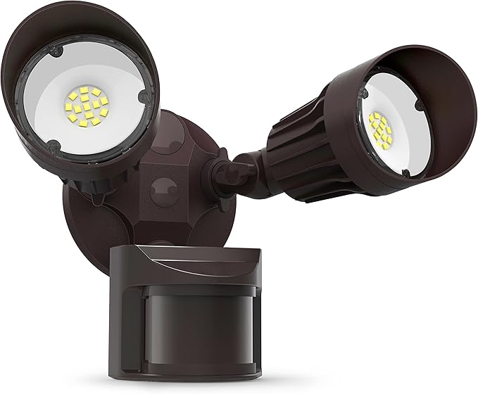 JJC LED Security Lights Motion Sensor Flood Light Outdoor Fixture,27.5W(120W Equiv.) 3000LM,IP65 Waterproof,3000K Warm White ETL Listed Outdoor Lighting Brown (Not Solar Powered)