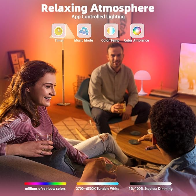 Smart Light Bulbs 6Pack with Remote, Color Changing Light Bulbs Work w/Alexa Google Home, 9W A19 E26 800LM Colored LED Bulb, 2.4GHz Only, 50+ DIY Scenes, App & Voice Control WiFi Light Bulbs