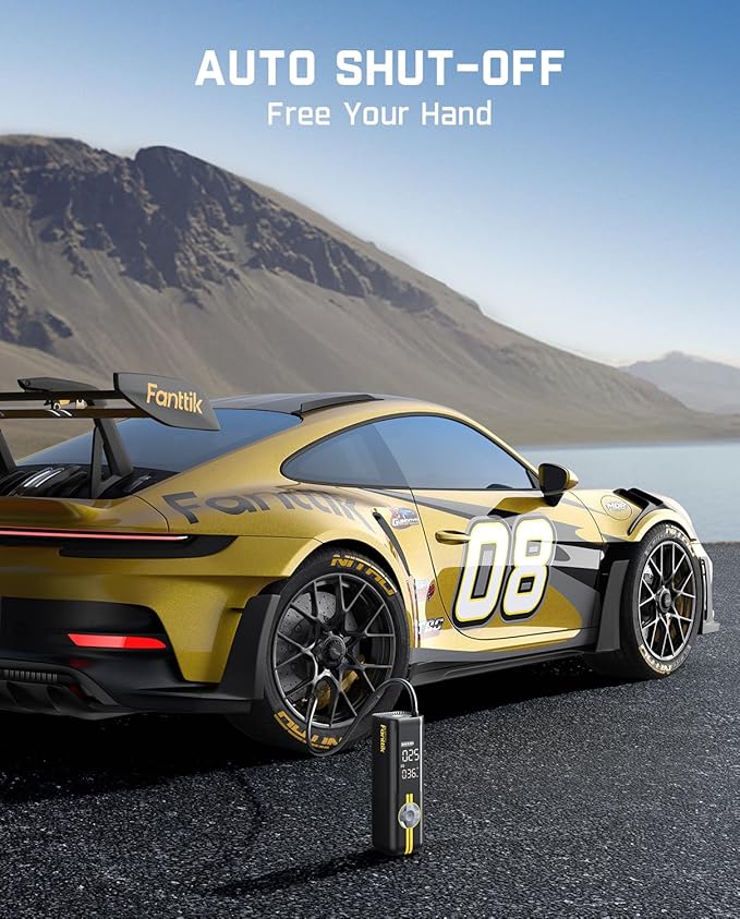 Fanttik X8 APEX Tire Inflator Portable Air Compressor, 1 Min Fast Inflation, 150PSI Cordless Tire Inflator with LED Dual Screen, Suitable for MPV, Car, Bike, Motorcycle, Up to 26.3″ Tires