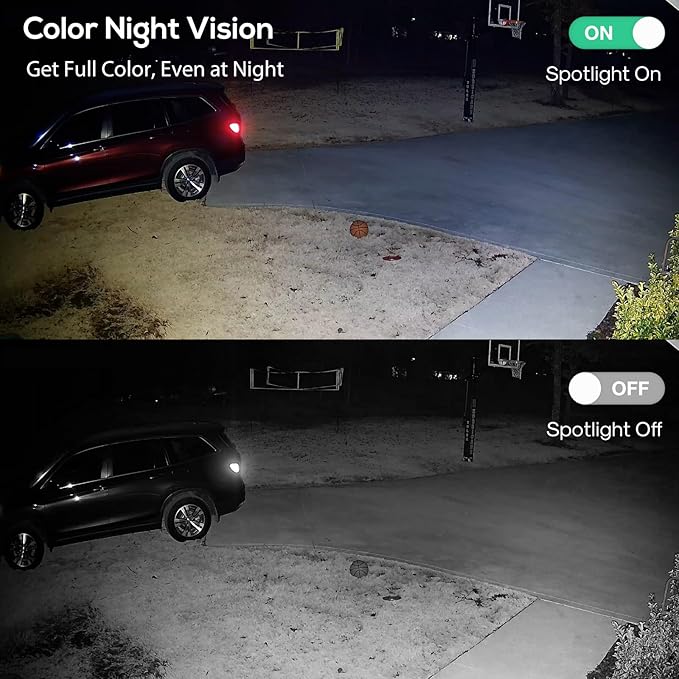 Kittyhok Wireless Security Camera System Outdoor with Monitor, 6pcs 2K Dual Lens PTZ Security Cameras, 10X Mixed Zoom, Auto Tracking, Human Detection, Spotlight, 10CH NVR with 10" Monitor, 500GB HDD