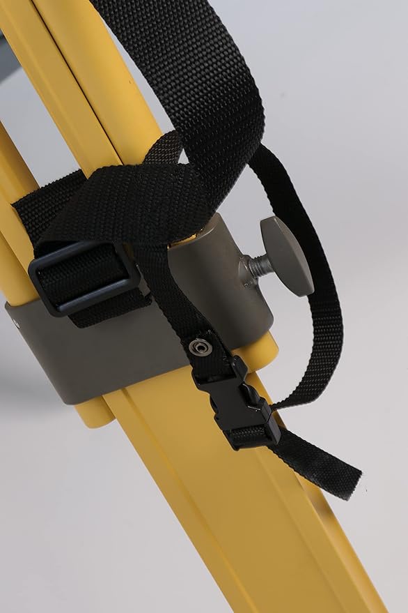 Fiberglass Surveying Tripod, Heavy Duty Yellow Fiberglass and Wood Tripod with Twist Clamp and Copper Center Screw for Robotic Total Stations and Theodolite (Flat Head-C)