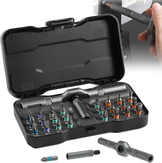 DIY Screwdriver 24 In 1, 2025 New Multi Bit Magnetic Screwdriver Set, 24 in 1 Magnetic Repair Tool with Detachable Handle, Multifunctional Household Wrench Screwdriver Tool Combination Set (1)