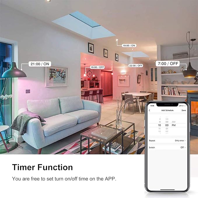 ZJchao Smart Bulb 5W GU10 WiFi Light with RGB W C, Voice and APP Remote Control, Timing Function, Group Control for Alexa Home Tmall Elf (1)