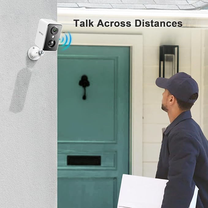 Home Security Camera Outdoor Wireless, IP66 Waterproof Battery-Powered 2K Color Night Vision AI Motion Detection 2-Way Talk 2.4GHz WiFi for Indoor/Outside Security Surveillance Works with Alexa