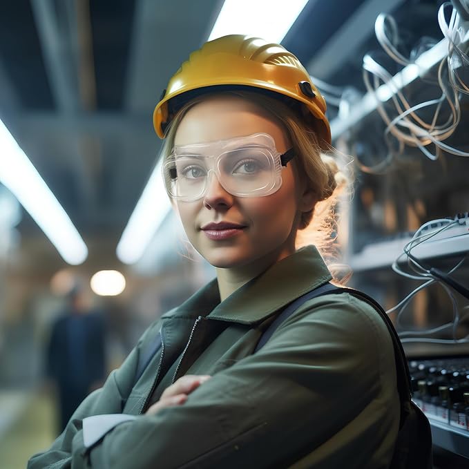 50 Pairs Safety Goggles Anti-fog Protective Safety Glasses Anti Scratch Eye Protection Clear Lens Onion Goggles Anti Dust Glasses Lightweight Eyewear for Science Lab Chemistry Construction