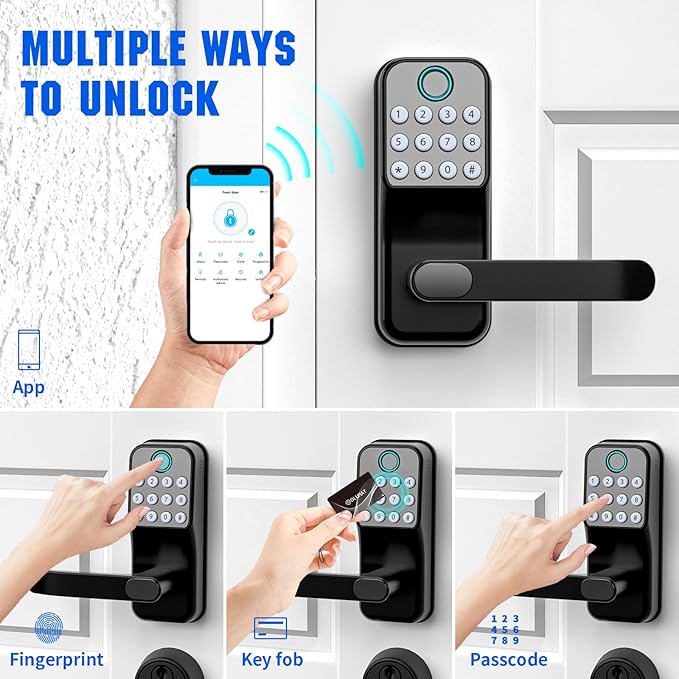 Smart Door Lock Keyless Entry with Gateway - Wi-Fi Keypad - Alexa Voice Control