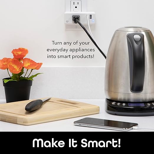 Geeni Switch + Charge Multi Port Smart Wi-Fi Plug with 2 USB Ports, Energy Saving Outlet with App Control, Compatible with Alexa and Google Home