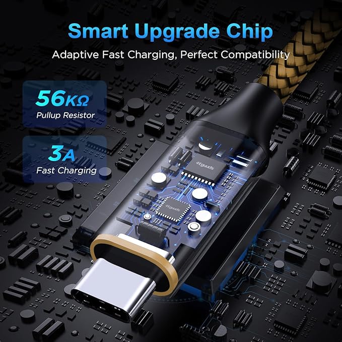 etguuds USB to USB C Cable 1ft, 2-Pack USB A to Type C Charger Cord Fast Charging for Samsung Galaxy A15 A25 A35 A55 A54, S24 S23 S22 S21 S20 S10 S10E, Note 20 10, Moto G, for iPhone 16 15, Gold