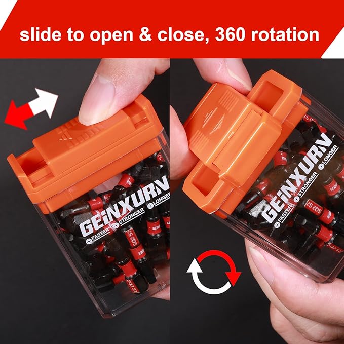 Impact Square Screwdriver Bits Set,90 Pcs 1" Magnetic (SQ1/SQ2/SQ3) S2 Steel Multi Driver Bits and 1 Pcs Bit Holder with Storage Colorful Box