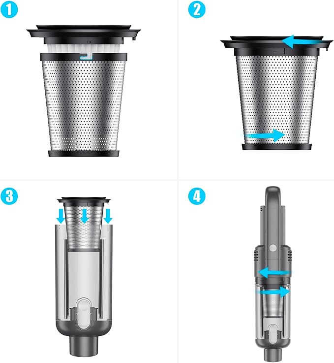 Handheld Car Vacuum Cleaner Cordless: 9500PA Powerful Suction Portable Lightweight Hand Held Vacuum - Large Capacity Battery Last Long Wireless Mini Vacuum With LED Light For Home Office Cleaning