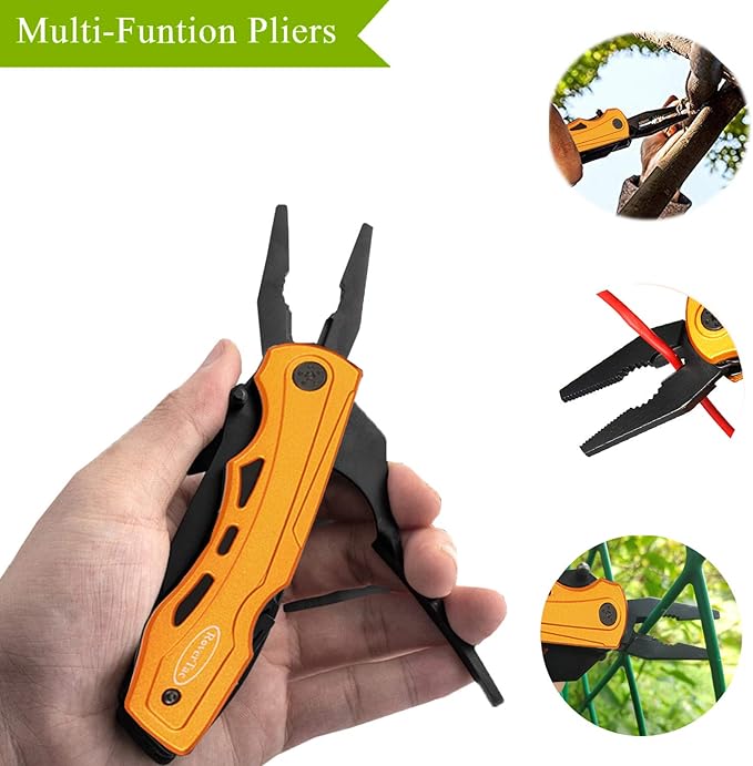 RoverTac Multitool Knife – 15-in-1 Pocket Knife with Pliers, Wire Cutter and Screwdrivers – Perfect Gifts for Men, Dad, Husband – Durable Camping Gear for Christmas, Father’s Day, and Birthdays