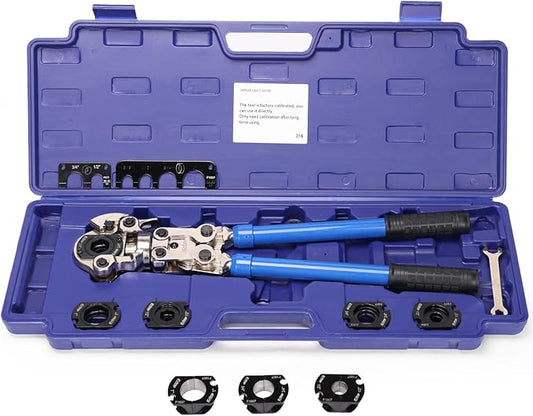 iCrimp Copper Tube Fittings Crimping Tool, 1/2" 3/4" 1" Jaws for Propress Copper Fitting and ASTM F1807 Pex Pipe Copper Rings, 1/2" 3/4" Jaws for F877 Stainless Pex Press Sleeves