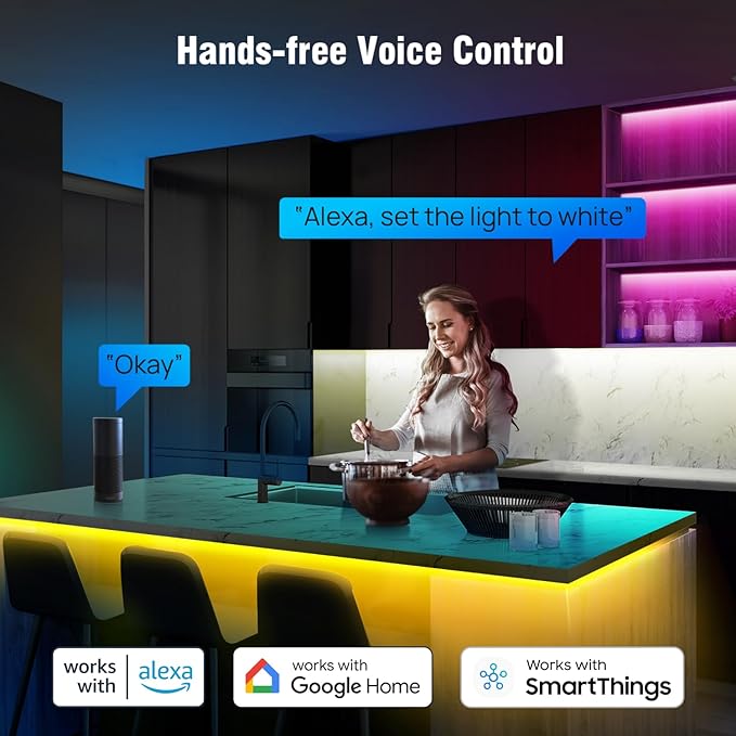 Sengled Smart Wi-Fi LED Multicolor Light Strip, 3M (9.84ft), No Hub Required, Works with Alexa & Google Assistant, RGBW, High Brightness, 1300 Lumens, Adjustable Length, 25,000 Hours Life for Home