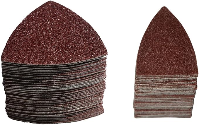 XXGO Oscillating Multi Tool Sanding Kit - 105 Pcs Including Triangle & Finger Sanding Pads, 100 Pcs Multi Tool Sandpaper for Wood