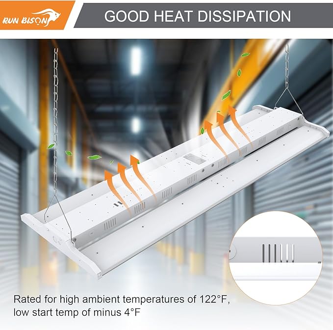 4FT High Bay LED Light with Motion Sensor, 270W High Bay LED Lights, 40500LM 150LM/W, 120-277V, 0-10V Dimmable, 5000K Linear Shop Light for Warehouse Workshop Garage, UL Listed - 1PK