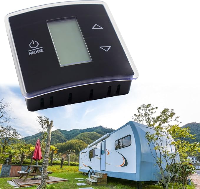 3316250.712 RV Single Zone Wall Thermostat Replacement for Dometic for RV/Camper Conditioners, Blue Backlight LCD Display, Black 3-Wire