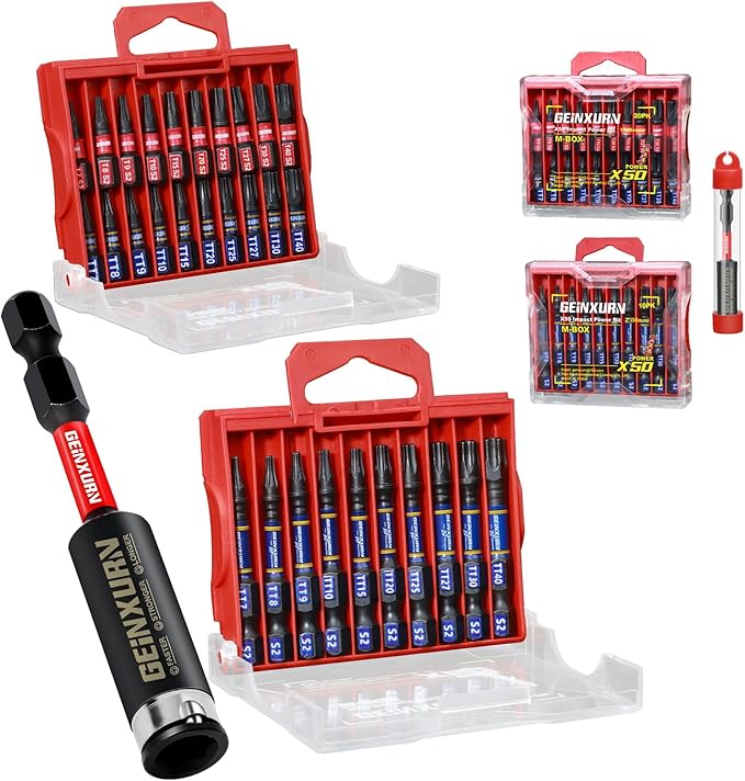 30Pieces (T7-TT40) Screwdriver Bit Set,Impact Magnetic Multi-Torx Head Bits, S2 Alloy Steel Security Star Bits with 1Pc Impact Bit Holder and Storage M-Box