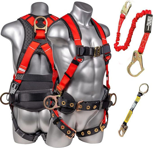 Palmer Safety Hammerhead 5pt Safety Harness Back Padded, QCB Chest, Tongue Buckel Legs Straps, Back & Side D-Rings