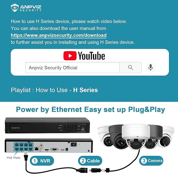 Anpviz 4MP PoE IP Bullet Camera with Microphone/Audio, IP Security Camera Outdoor Indoor, Night Vision 65ft, Waterproof IP66, 108° Wide Angle 2.8mm Lens, 24/7 Recording, NDAA Compliant (U Series)