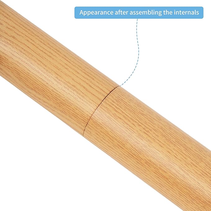 Handrails for Indoor Stairs,Railings，Outdoor Stairs Handrail，Modern Aluminum Handrail Set, Wall Mounted，Wall Return Bracket More Safety, Rust Free. (Cherry Wood Grain, 12 FT)