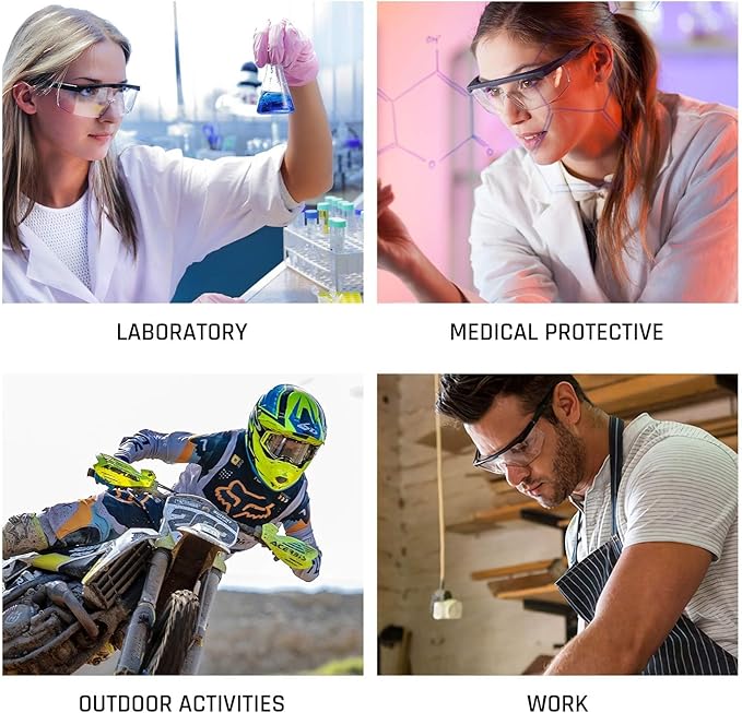 Safety Glasses Clear HD Anti-fog Goggles Eye Protective Eyewear Adjustable Frame Work Safety Glasses Over Eyeglasses