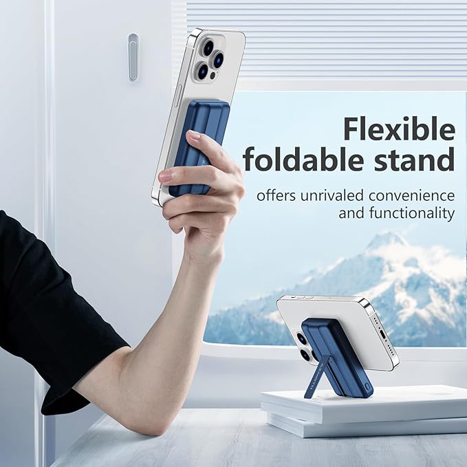 Azmuth Wireless Portable Charger with Stand, Slim 10000mAh Magnetic Power Bank for Magsafe, 22.5W Fast Charging Battery Pack with Digital Display Compatible with iPhone 16/15/14/13/12 Series