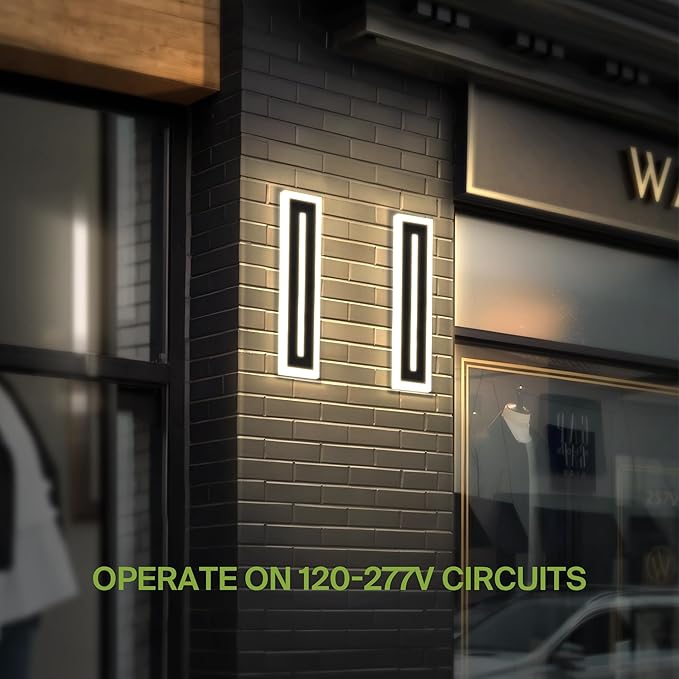 ASD LED 24" Long Wall Mount Light Fixture, Outdoor & Indoor Linear Sconce | 3CCT, Dimmable, Waterproof, Anti-Rust, ETL Listed | 24W 1630LM 3000-5000K 100-277V | Exterior Porch Lighting | Black