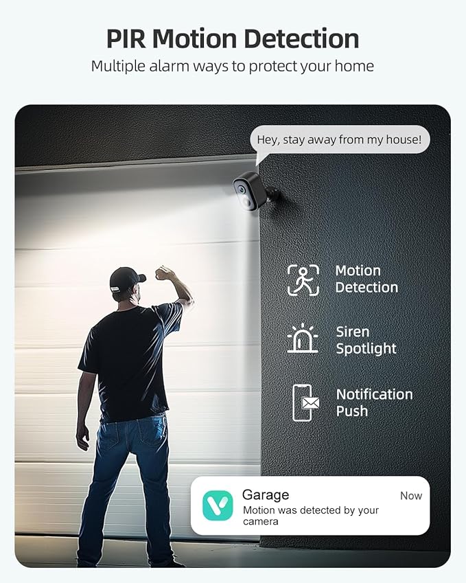 2K Security Cameras Wireless Outdoor, 2 Pack Battery Powered WiFi Cameras for Home Security with AI Motion Detection, Spotlight Color Night Vision, 2-Way Talk, Siren Alarm, IP65, Cloud/SD Storage