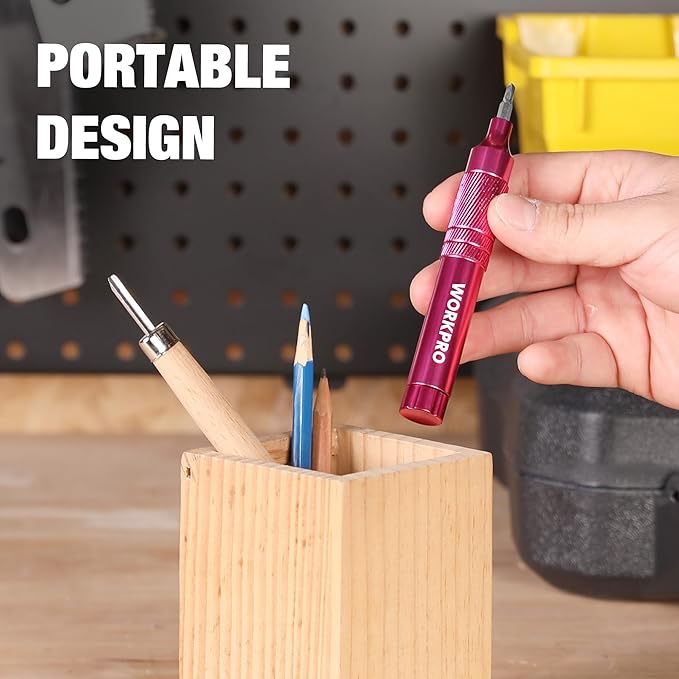 WORKPRO 24 in 1 Multi Bit Mini Screwdriver Set Magnetic, Manual Pen Screwdrivers, Tough S2 Steel Small Screwdriver Bits for Eyeglass, Watch, Laptop, Phone, Jewelry and Electronic, Pink