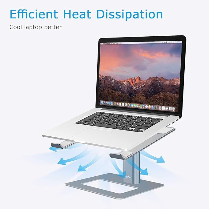BoYata Laptop Stand, Ergonomic Aluminum Height Adjustable Computer Stand Laptop Holder for Desk, Compatible with MacBook Pro/Air, Dell, Lenovo, HP, Samsung, More Laptops 11-17"