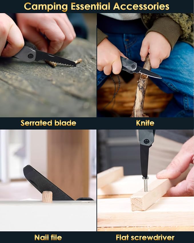 Dad Gifts for Fathers Day from Daughter Son Wife - Multitool Hammer Gifts for Men Camping Accessories 13 In 1 Survival Multi Tools Hammer Cool Gadgets for Men Adults Husband Grandpa Women Birthday