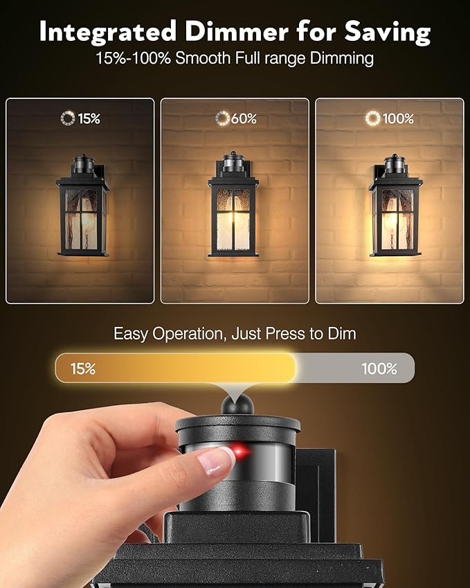 VIANIS Motion Sensor Porch Lights Outdoor, 2 Pack Black Exterior Lighting Fixtures for House, Waterproof Outdoor Wall Sconce Wall Mount, Modern Outside Wall Lantern with Dusk to Dawn for Garage, Patio