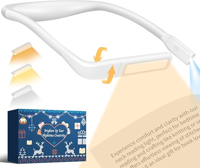 Neck Light Book Lovers Gifts: Crochet Accessories Knitting Gifts for Mom Christmas Stocking Stuffers for Men Women Husband Wife Teens Readers White Elephant Gift Exchange Sewing Supplies Reading Light