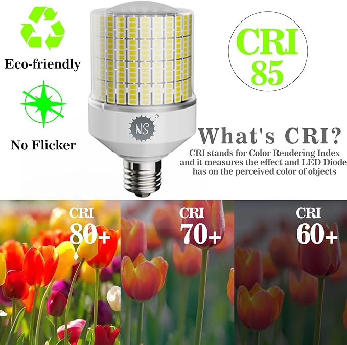 70W 10500LM Corn Bulbs (1-Set) - 90% Energy Saving, IP65 Waterproof, E26/E39, 5000K Daylight, High Bay, ETL/FCC/ROHS/CE Certified, Not Dimmable