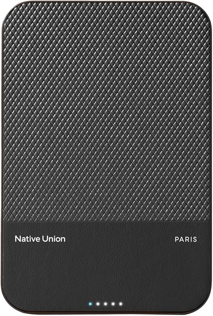 Native Union (Re)Classic Power Bank | Magnetic - MagSafe Compatible 10000mAh 15W Portable Charger - USB-C Cable Included - Qi2 certified - Compatible with iPhone 16, 16 Plus,16 Pro,16 Pro Max, AirPods