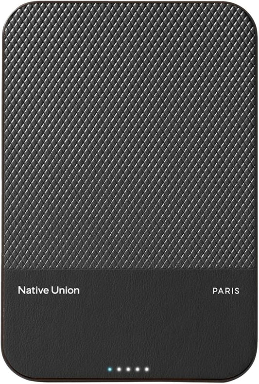 Native Union (Re)Classic Power Bank | Magnetic - MagSafe Compatible 10000mAh 15W Portable Charger - USB-C Cable Included - Qi2 certified - Compatible with iPhone 16, 16 Plus,16 Pro,16 Pro Max, AirPods