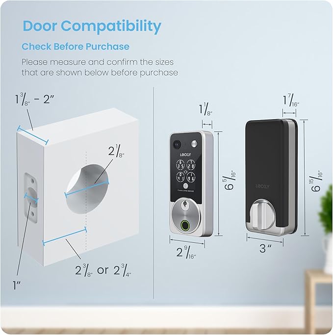 Lockly Vision Zeno Smart Lock with Video Doorbell Camera, Fingerprint Keyless Entry with Apple Home Key, Wi-Fi Deadbolt for Front Door, PIN Genie Keypad, App Remote Control, 2 Rechargeable Batteries