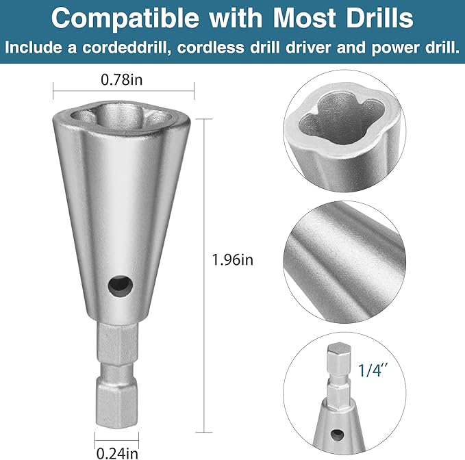 Wire Nut Twister,with 2pcs Bit Holders 1/4" Socket,Hex Shank Screwdriver Bit Holder,Wire Twisting Tool,Wire Nut Twister for Electrical Power Drill,Wire Twister for Quick Twisting Cable