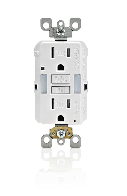 Leviton GFCI Outlet with Guidelight, 15 Amp, Self Test, Tamper-Resistant with LED Indicator Light, Replaces Plugged in Night Light, GFNL1-W, White