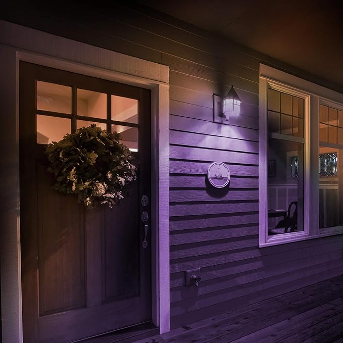 Feit Electric A19/TP/LED/6 25W Equivalent Dimmable Clear Glass Filament Colored LED Light Bulbs, Purple, 6-Pack, 2.3" D x 4"