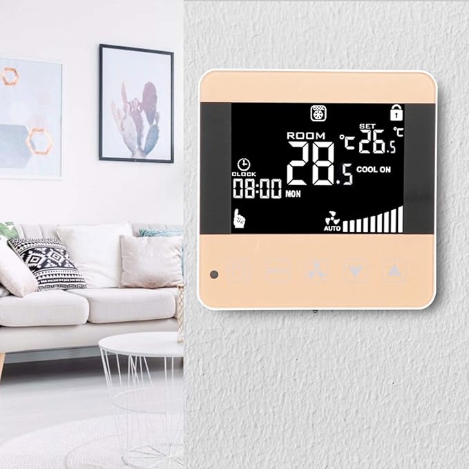 AC90-240V Fan Coil Thermostat Intelligent Digital Central Air‑Conditioner Thermostat Temperature Controller Fan Coil Unit LCD Display(WiFi Type)